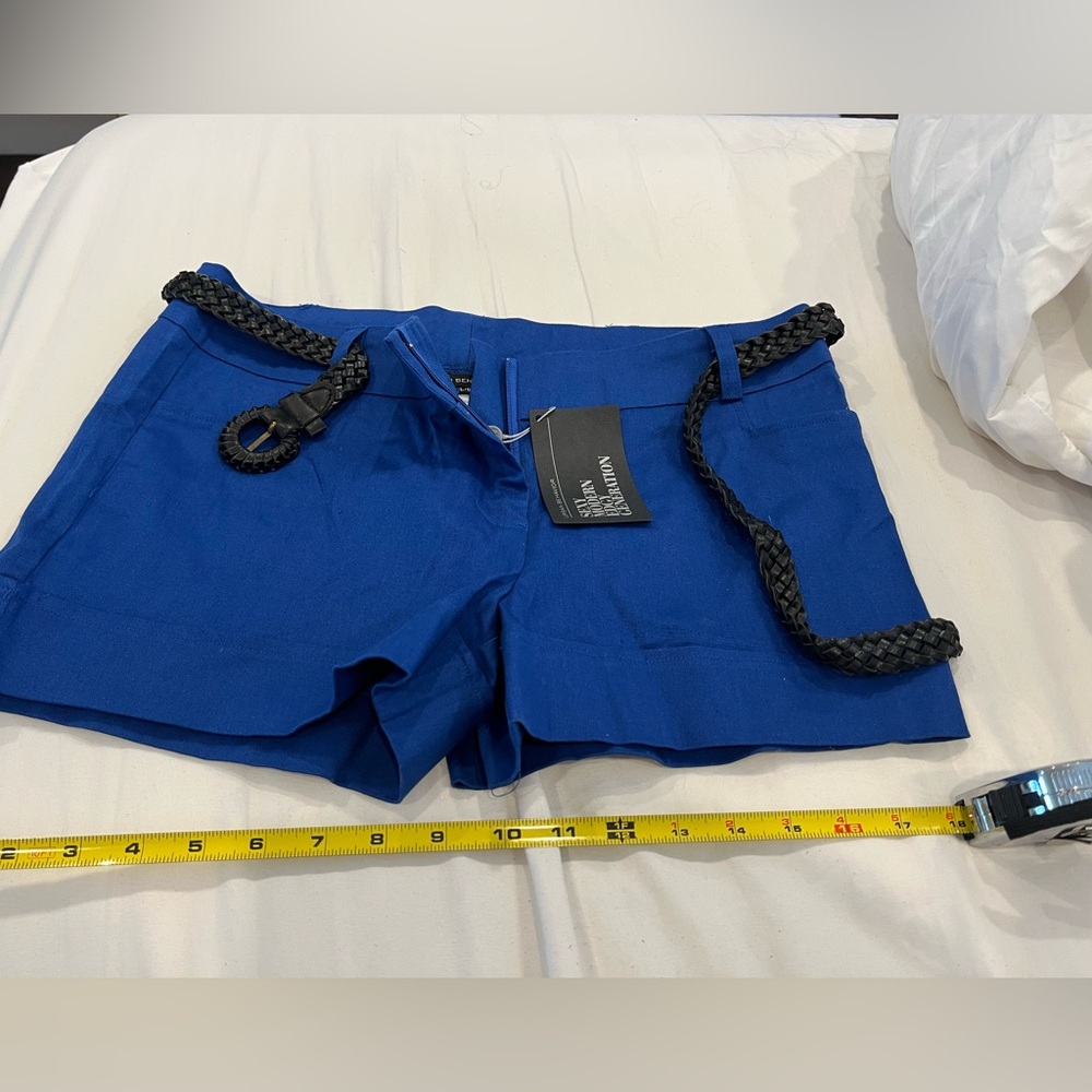 Urban Behavior Women's Royal Blue Shorts with Black Braided Belt